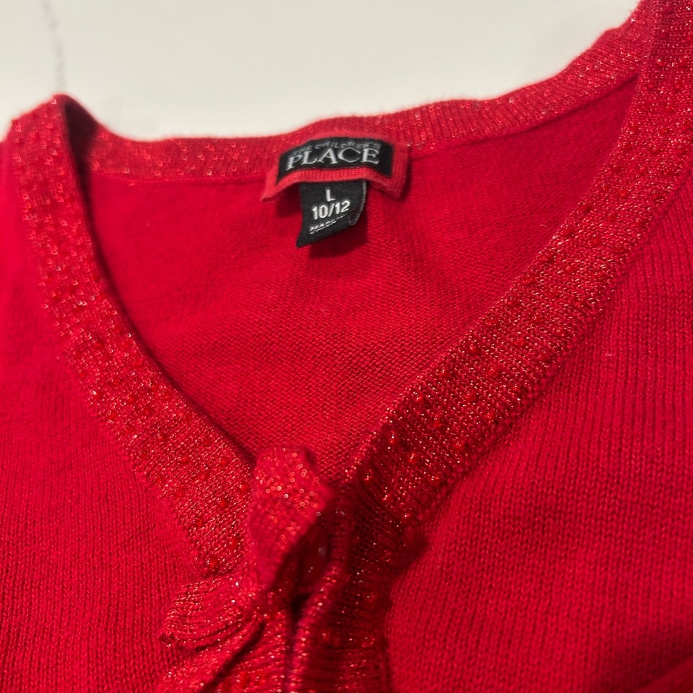 Girls red beaded shrug sweater size L